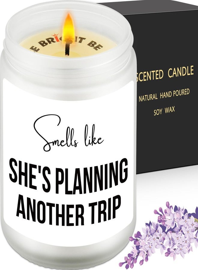 VIISPIRIT Smells Like She's Planning Another Vacation Candle, Traveler Gifts, Spring Summer Vacation Gift for Her, Present for Traveler Friend, World-Traveler Gifts, Funny Wanderlust Gift, Family Trip Present - Image 1